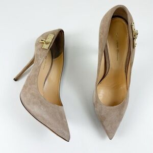 Steven Dann Shoes Womens Size 38 Beige Suede Pointed Toe Heels